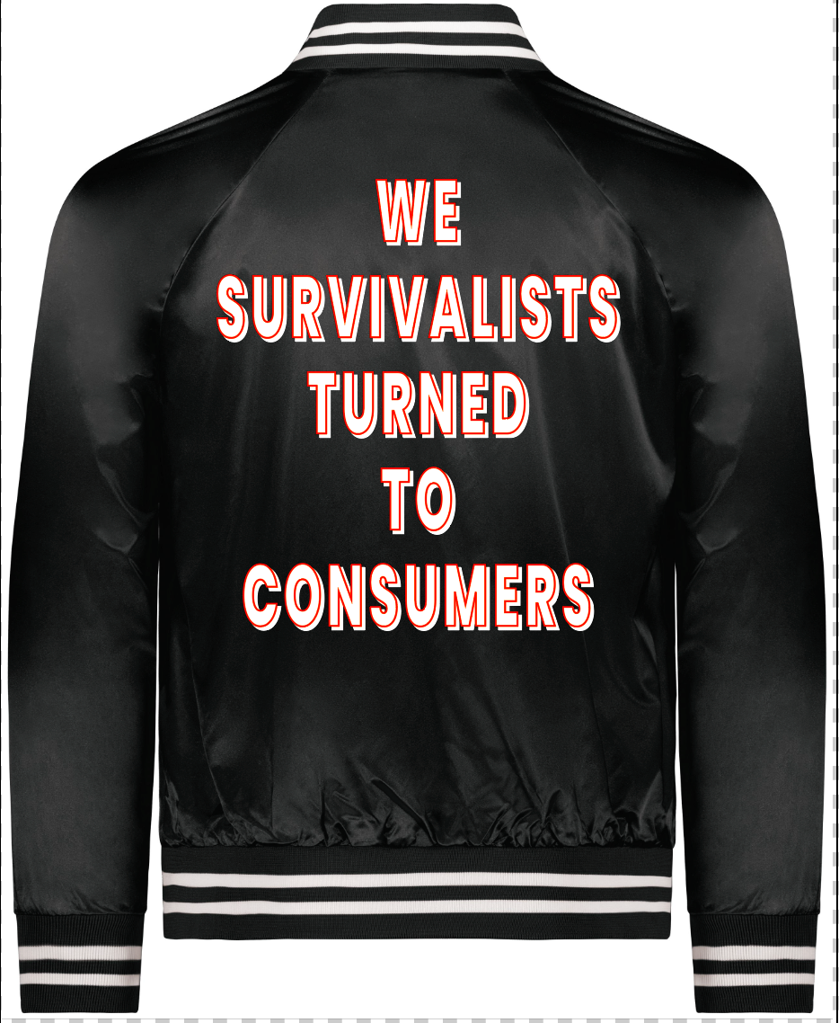 Consumerism Satin Baseball Varsity Jacket